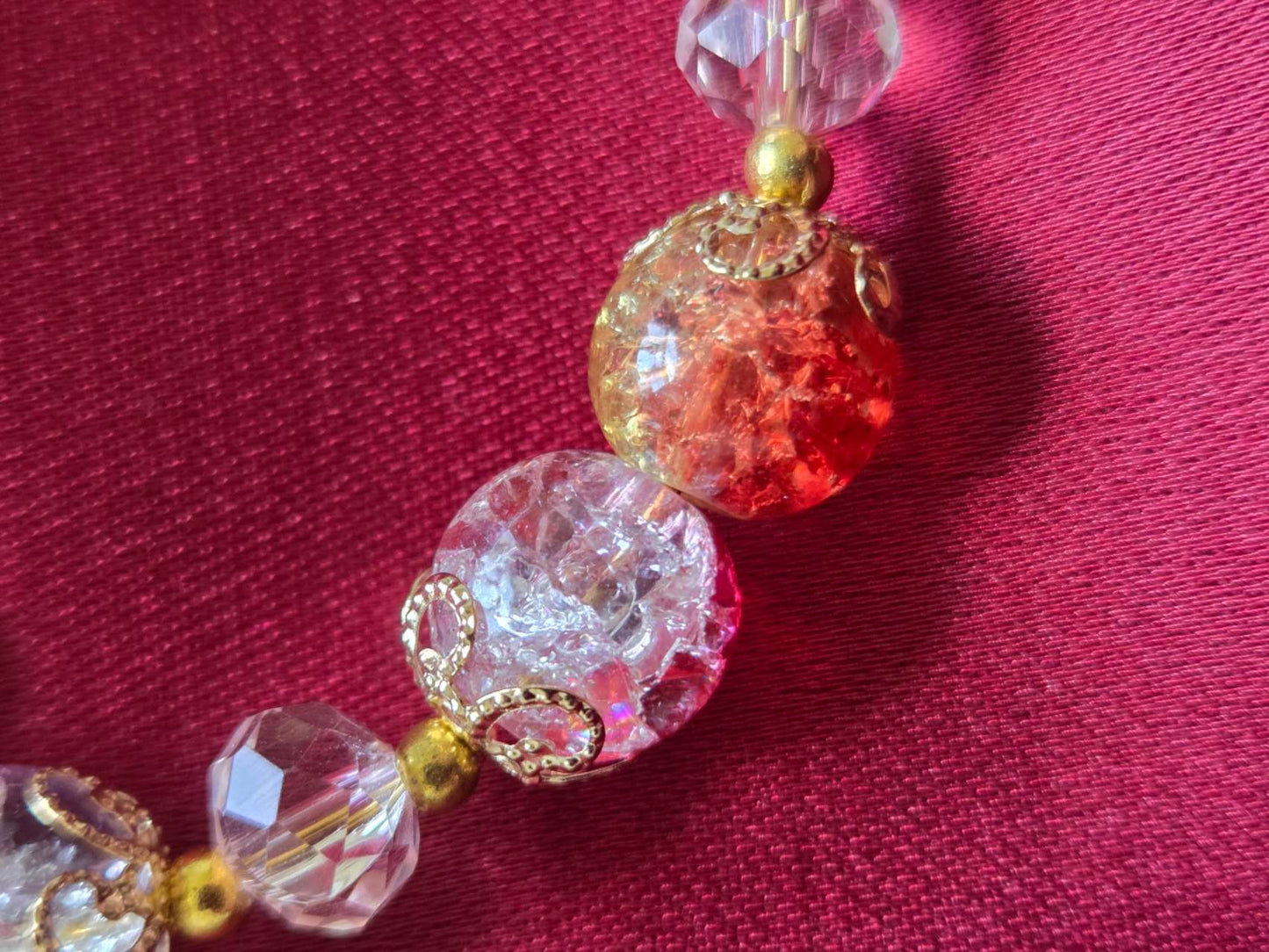 Elegant Crystal and Glossy Beaded Bracelet | Handcrafted Jewelry #0429