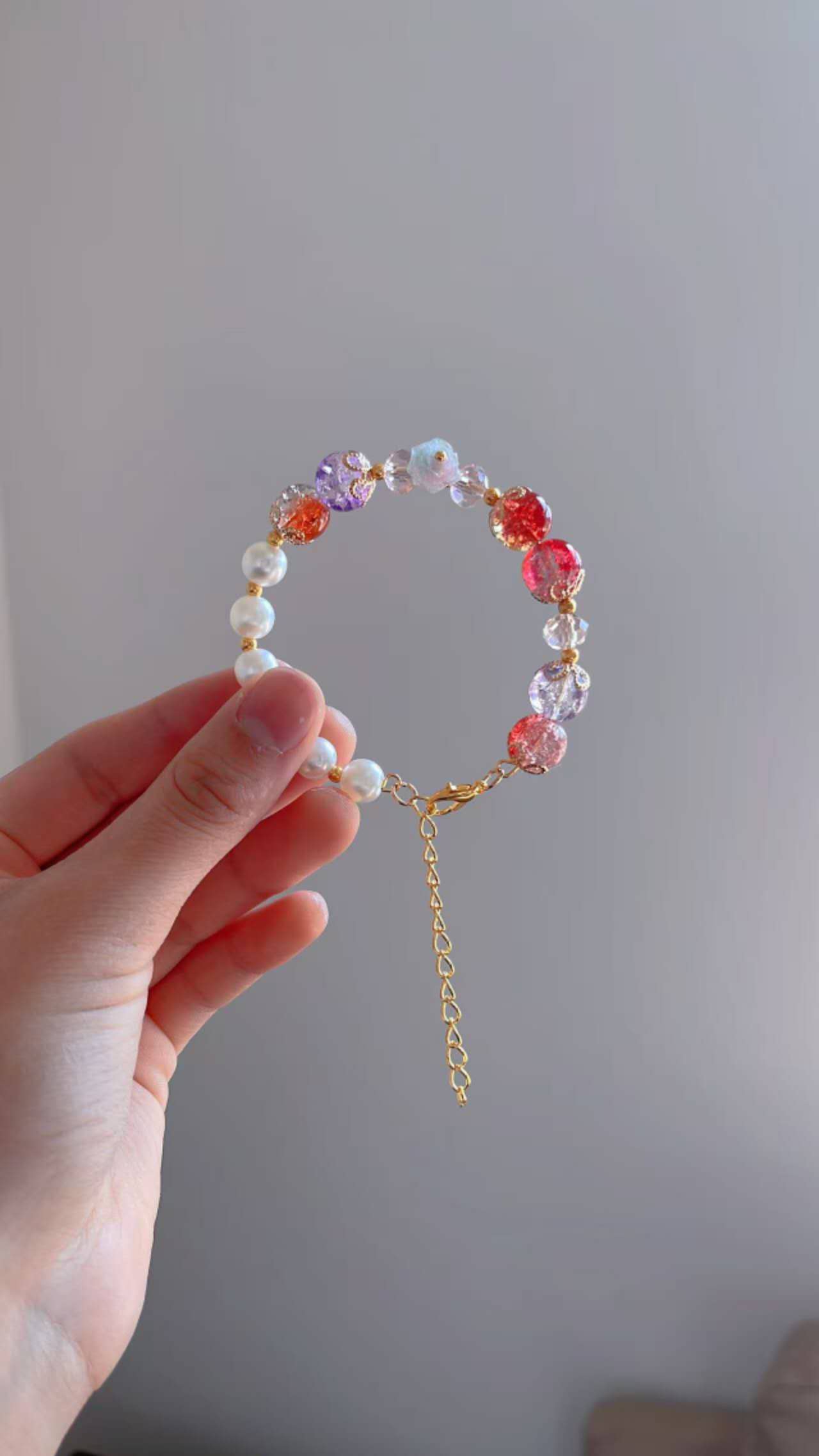 Sunset Dream DIY Bracelet Kit – Soft Crystal Colors & Bonus Earring Hooks #0429