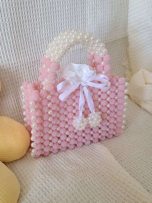 Dual-Color Waxberry Bead Purse (Rose Red / Blue)