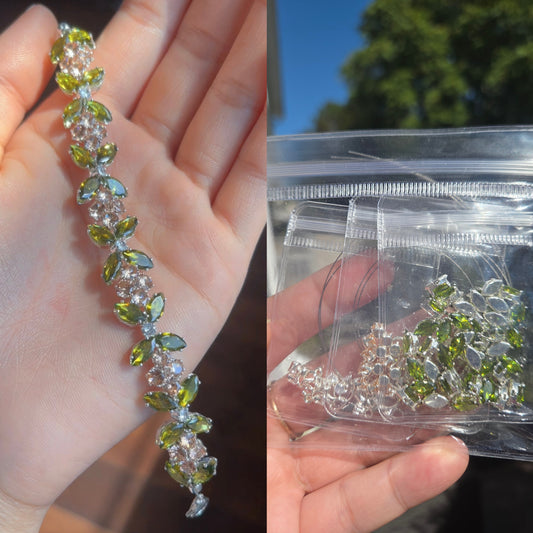 Crystal flower and leaf bracelet  DIY Kit